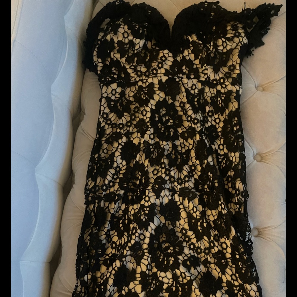 Black lace and nude Soieblu medium size dress.